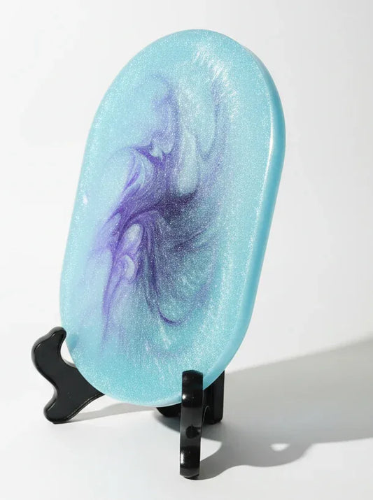 Oblong Purple Frame Dragon Tray or Wall Decor