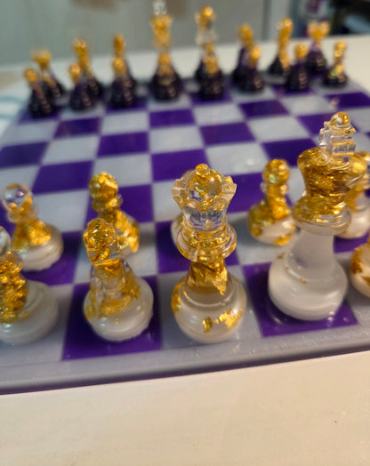 Purple & White Chess Board