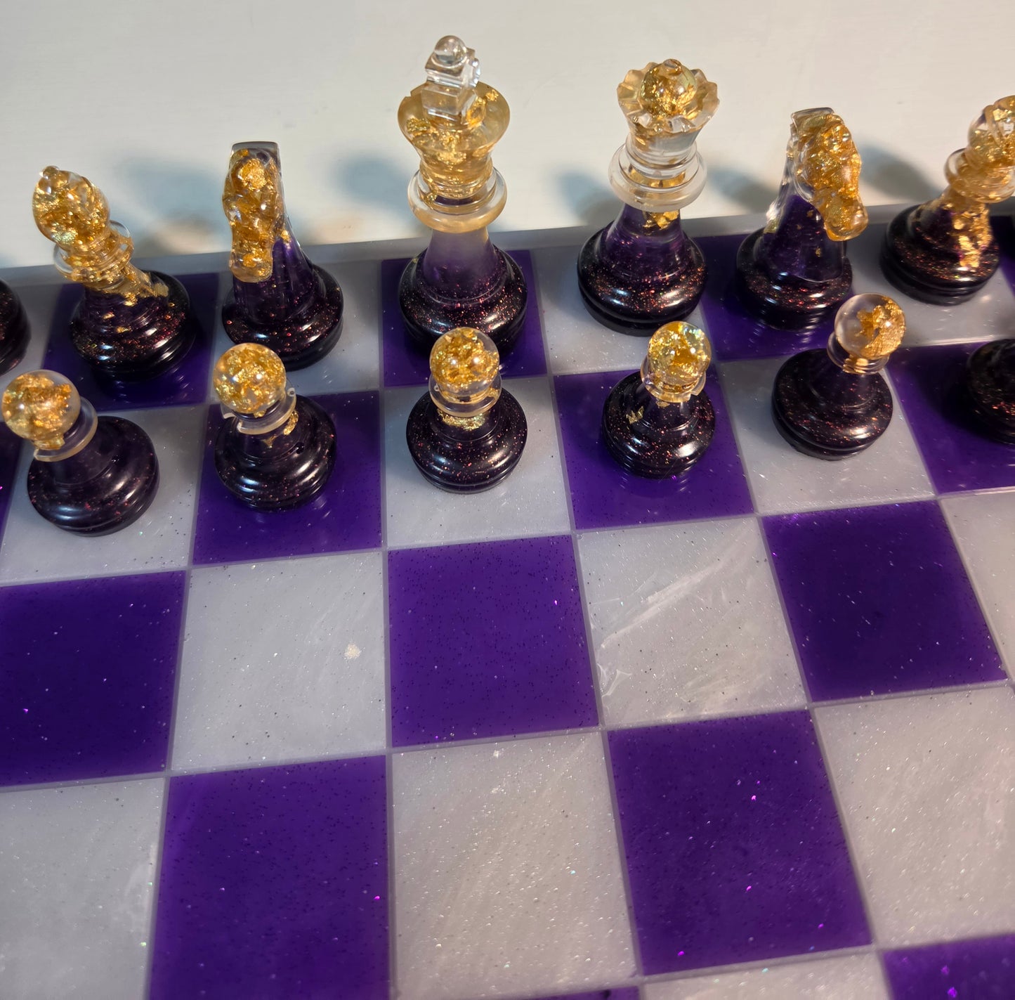 Purple & White Chess Board