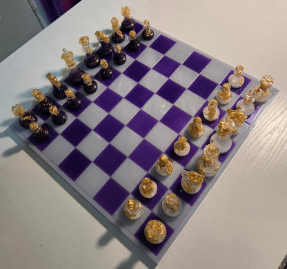 Purple & White Chess Board