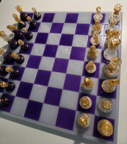 Purple & White Chess Board
