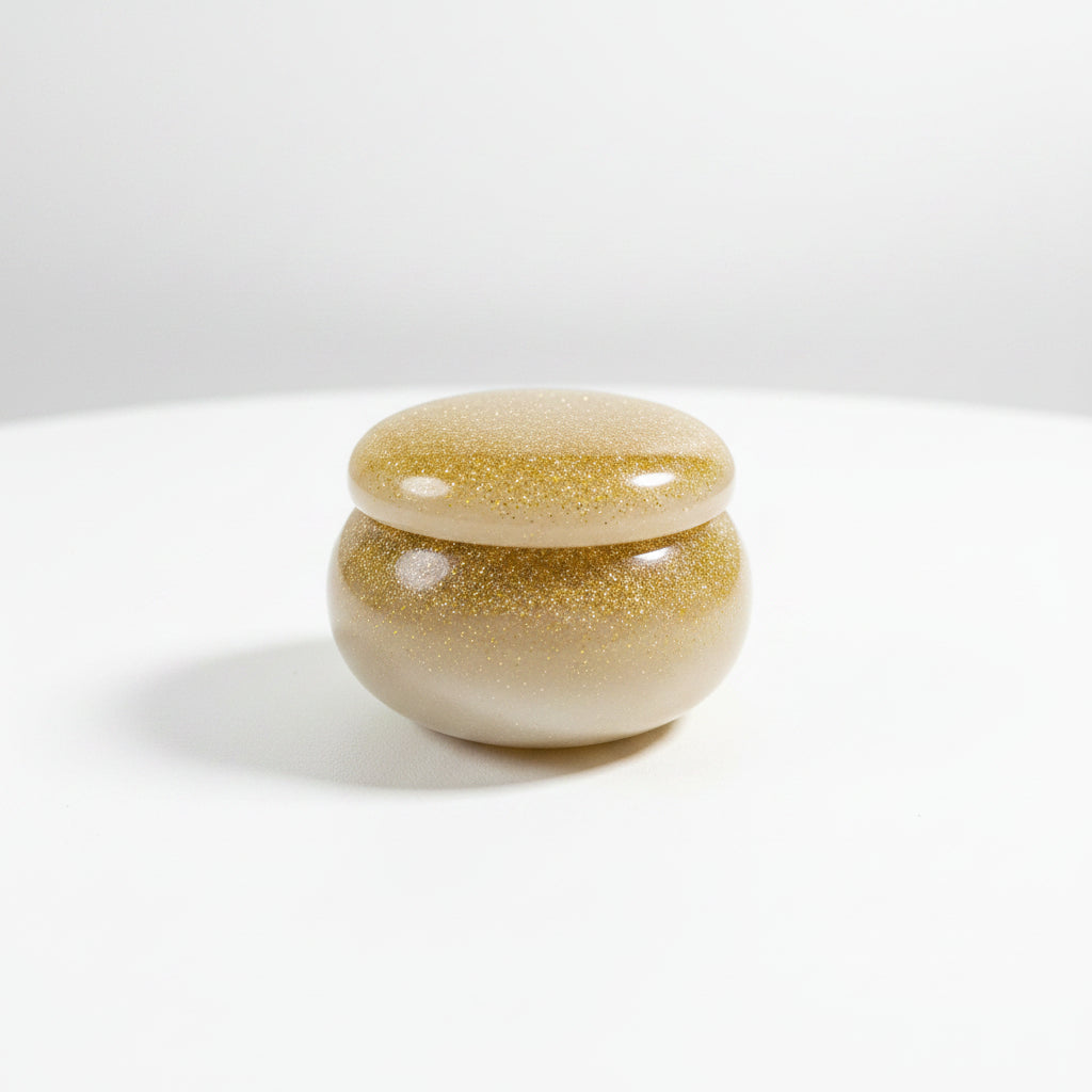 Glitter Gold Handcrafted Resin Bubble Jar