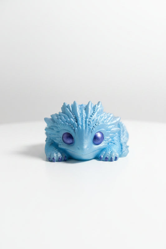 Handcrafted Blue and Silver Dragon Figurine
