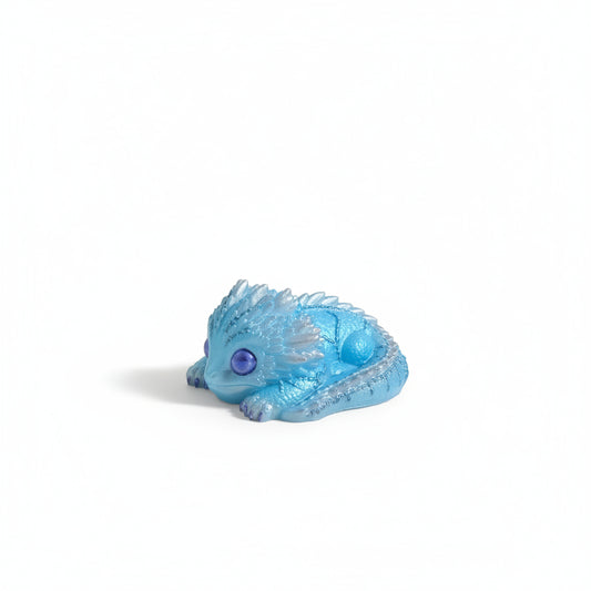Handcrafted Blue and Silver Dragon Figurine