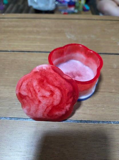 Handcrafted Resin Red White & Blue Flower Shaped Stash Jar