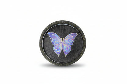 **Handcrafted Midnight Black Butterfly Resin Coaster Set with Holder - Black & Silver Celestial Decor | Crazy Chaotic Crafter**