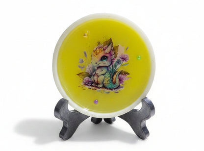 Handcrafted Pastel Beaded Round Dragon Art Displays/Trays