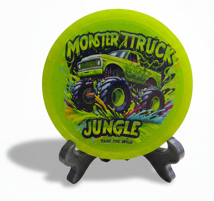 Round Handcrafted Resin Monster Truck Tray/Display