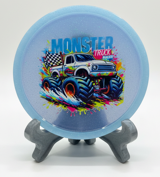 Round Handcrafted Resin Monster Truck Tray/Display