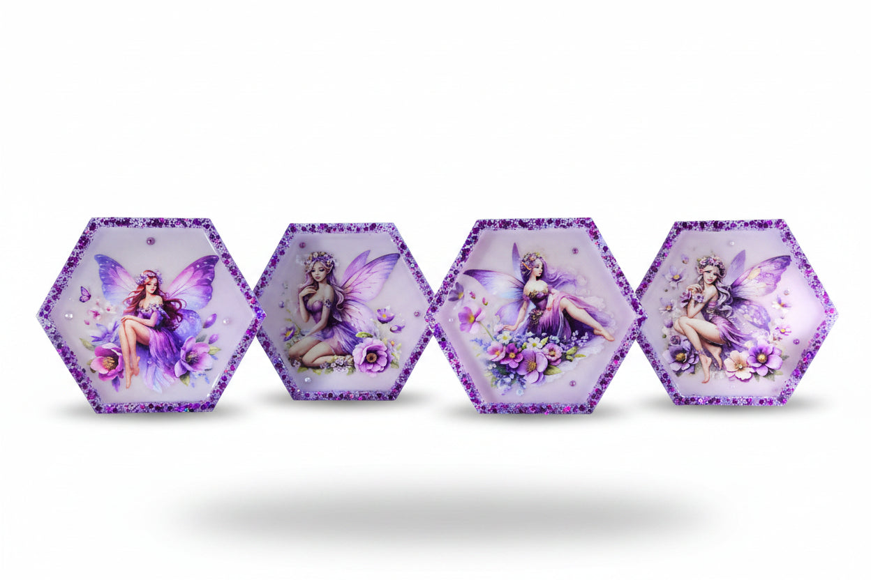 Purple Fairy Hexagon Decor Set
