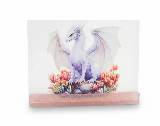 Rose Gold Enchanted Dragon Acrylic Plaque