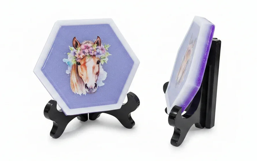 Blue Horse Hexagon Decor Set