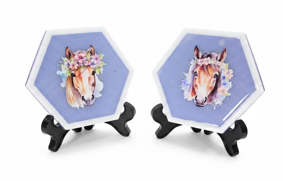 Blue Horse Hexagon Decor Set
