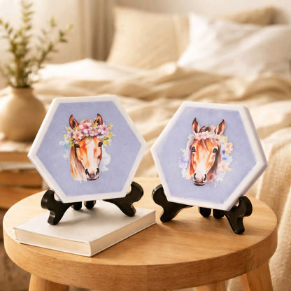 Blue Horse Hexagon Decor Set