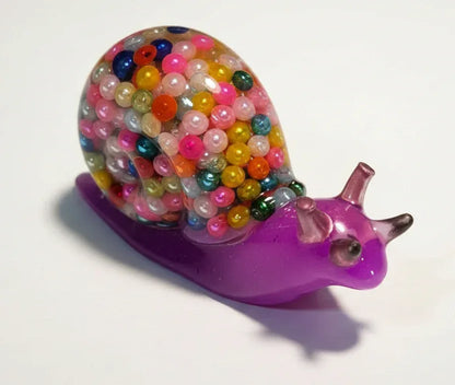 Violet Beaded Snail - Crazy Chaotic Crafter