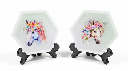 Green Horse Hexagon Decor Set