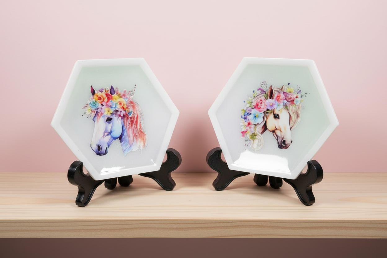Green Horse Hexagon Decor Set