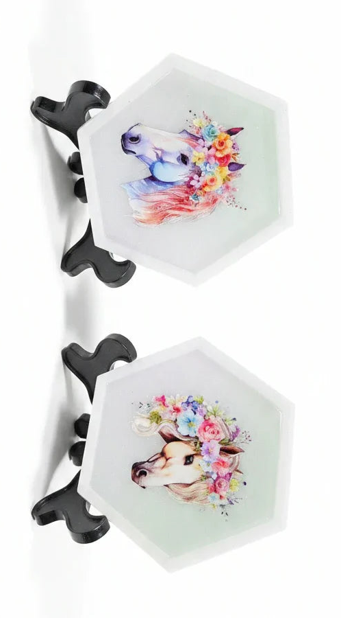 Green Horse Hexagon Decor Set