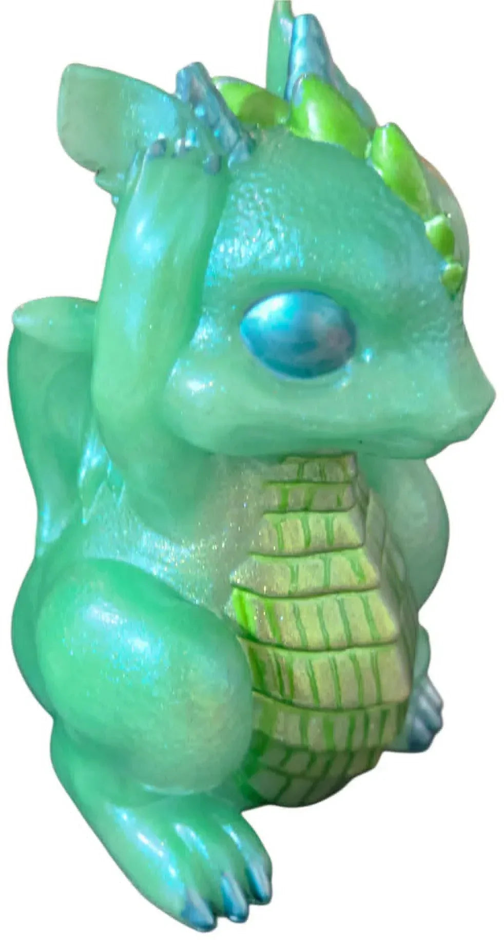 **Handcrafted Iridescent Baby Dragon Figurine Set of 3 - Blue, Teal, Purple | Whimsical Fantasy Decor Bundle by Crazy Chaotic Crafter**