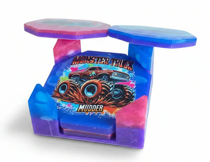 Monster Truck Coaster Set with Holder