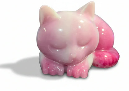 **Handcrafted Shimmering Cat Tealight Holder - Whimsical "Warming Paws" Resin Candle Dish | Gift for Cat Lovers by Crazy Chaotic Crafter**