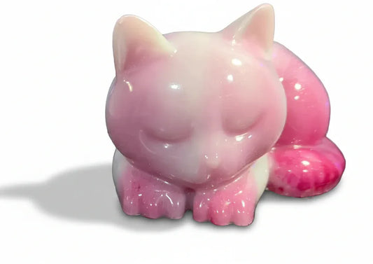 **Handcrafted Shimmering Cat Tealight Holder - Whimsical "Warming Paws" Resin Candle Dish | Gift for Cat Lovers by Crazy Chaotic Crafter**