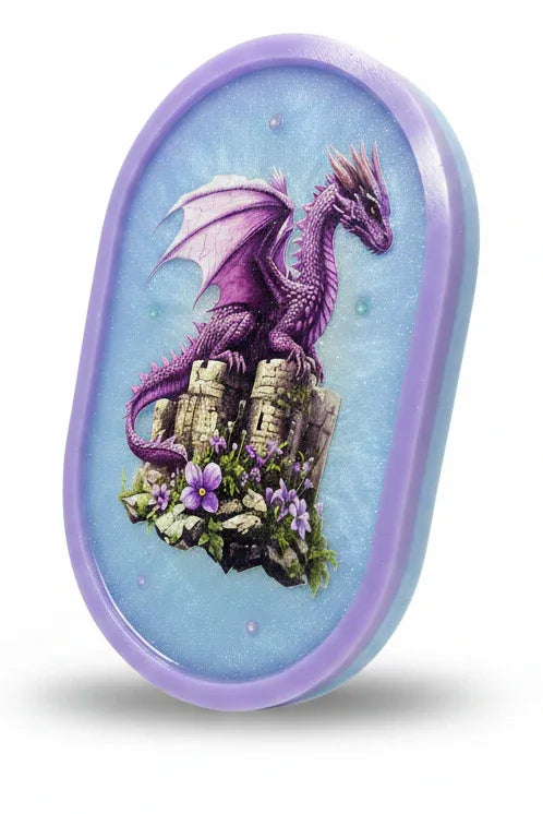 Oblong Purple Frame Dragon Tray or Wall Decor