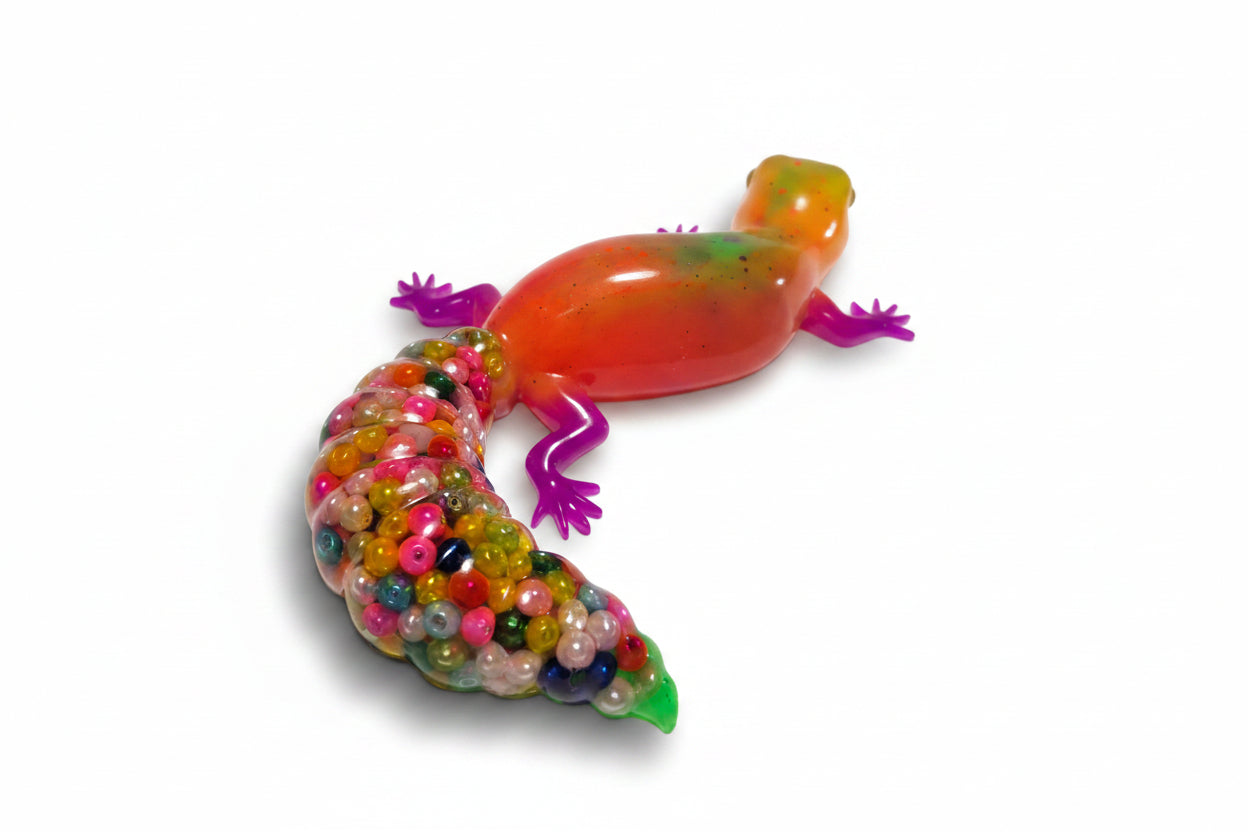 Bright Multi Colored Resin Gecko Lizard