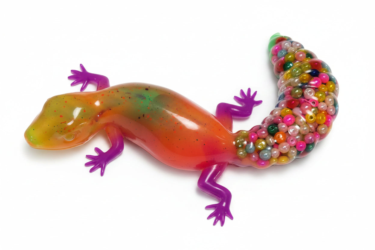 Bright Multi Colored Resin Gecko Lizard