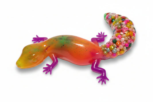 Bright Multi Colored Resin Gecko Lizard
