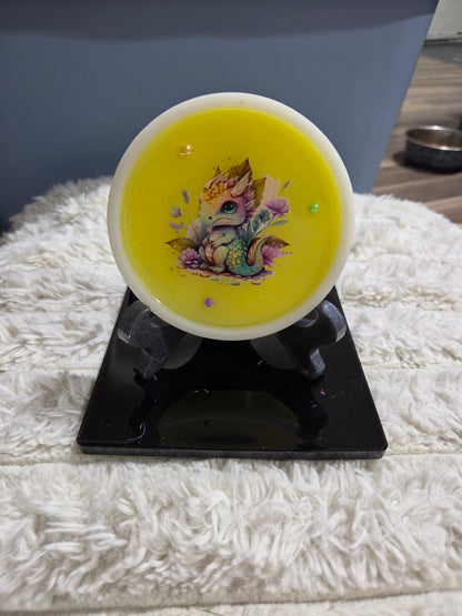 Handcrafted Pastel Beaded Round Dragon Art Displays/Trays
