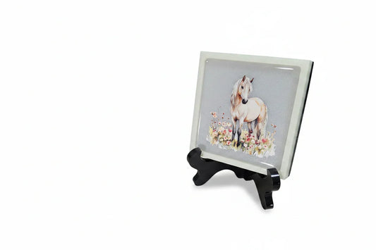 *Handcrafted "Golden Meadow" Horse Resin Plaque Set – 2-Piece Equestrian Art with Stands | Rustic Farmhouse & Western Decor | Crazy Chaotic Crafter*