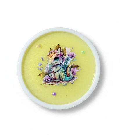 Round Pastel Dragons with White Frame Trinket Tray or Wall Decor